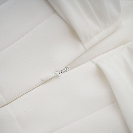 Gitta White Ribbon Ruched Mini Dress With Cowl Neck Shorts