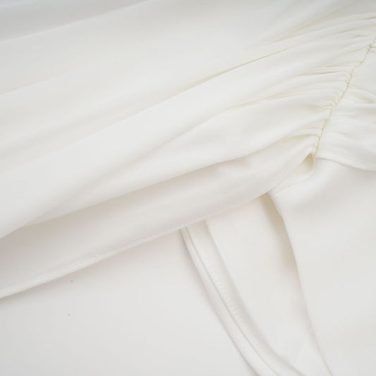 Gitta White Ribbon Ruched Mini Dress With Cowl Neck Shorts