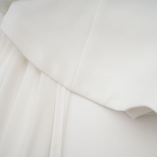 Gitta White Ribbon Ruched Mini Dress With Cowl Neck Shorts