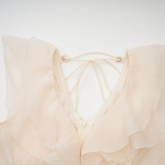 Amelier Rochas Hélène Faux-Flower Layered Ruffled Mini Dress