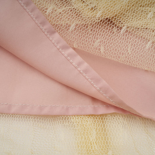 Amelier Rochas Céleste Floral Lace Panelling Tulle Midi Dress in Neutral