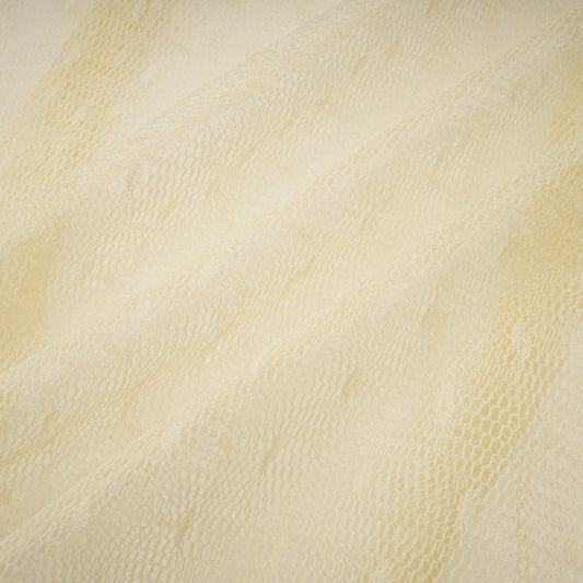 Amelier Rochas Céleste Floral Lace Panelling Tulle Midi Dress in Neutral