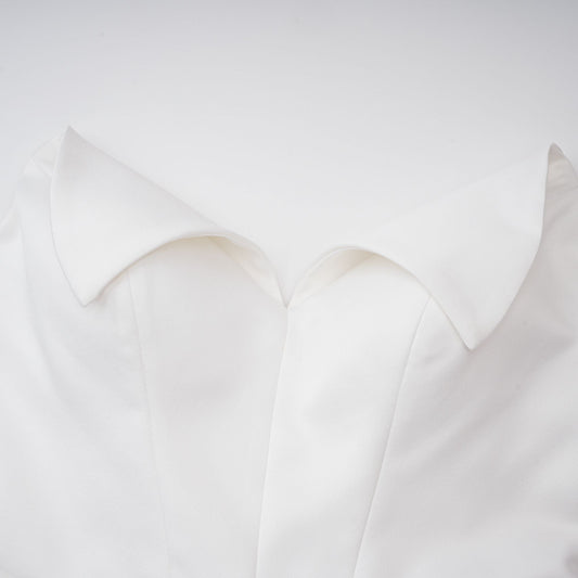 Alba White Sleeveless Barrel Waist Corset Maxi Dress Mermaid Train