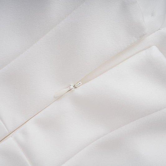 Alba White Sleeveless Barrel Waist Corset Maxi Dress Mermaid Train