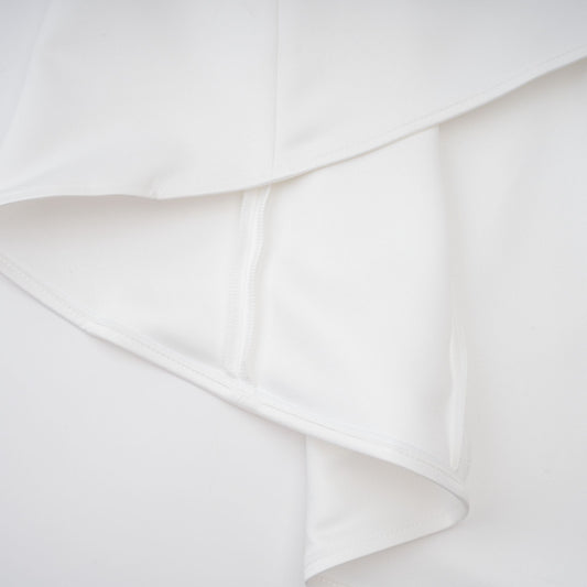 Alba White Sleeveless Barrel Waist Corset Maxi Dress Mermaid Train