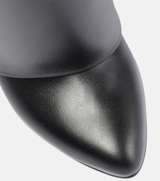 Amelier Rochas Shark Black Calf Leather Sculptural Boots